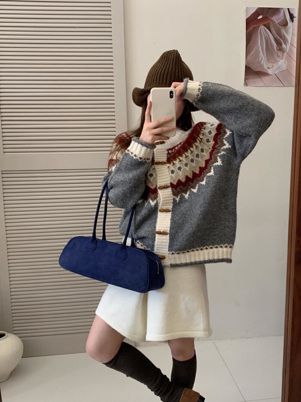 【outer】ジャカードニットカーデ　M27110