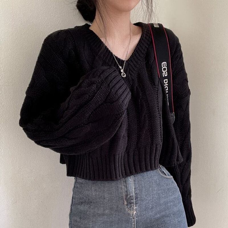 【tops】Vネックニットセーター　M26907