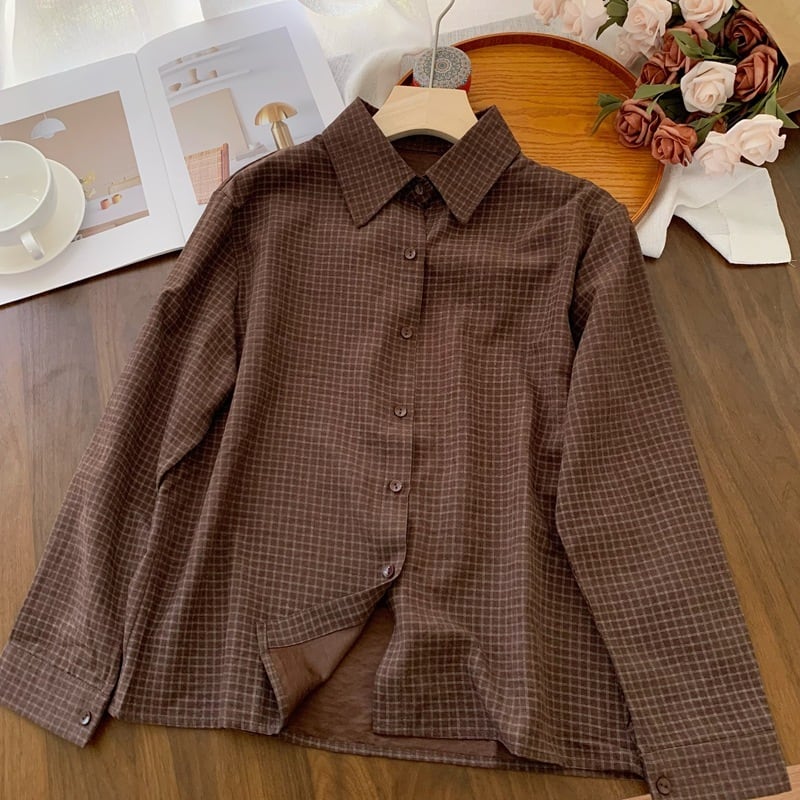 【tops】チェック柄シャツトップス　M29414