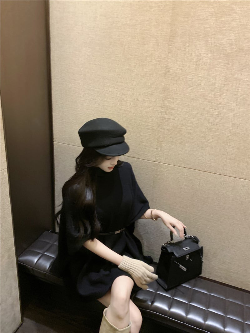 【tops】ケープニットトップスベルト付き　M26825