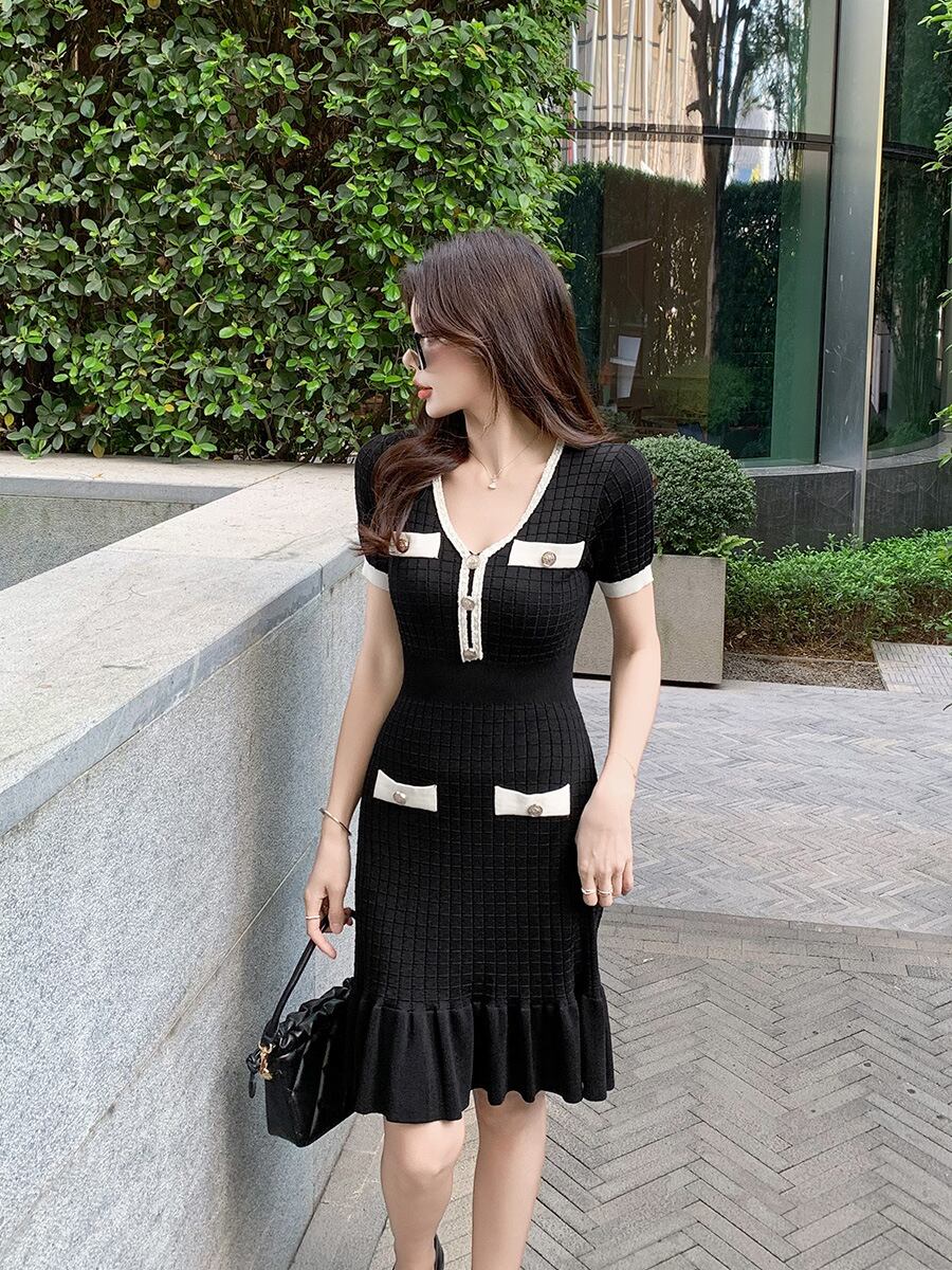 【dress】薄手ニットワンピース　M29749