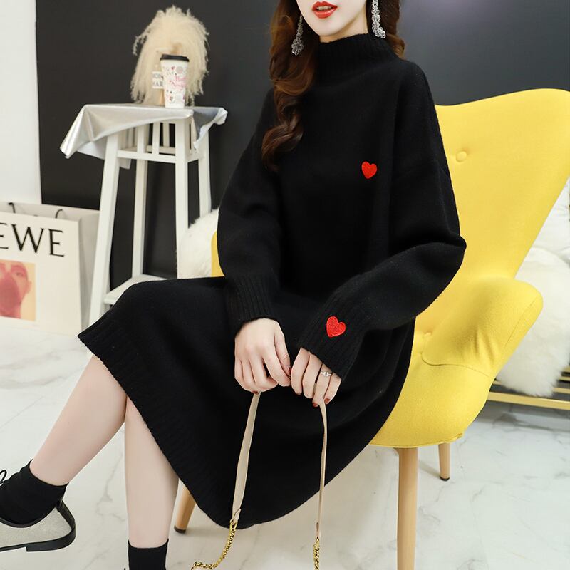 【dress】人気集中アイテム!気質満点スウィートシンプルゆったりニットワンピース G2655