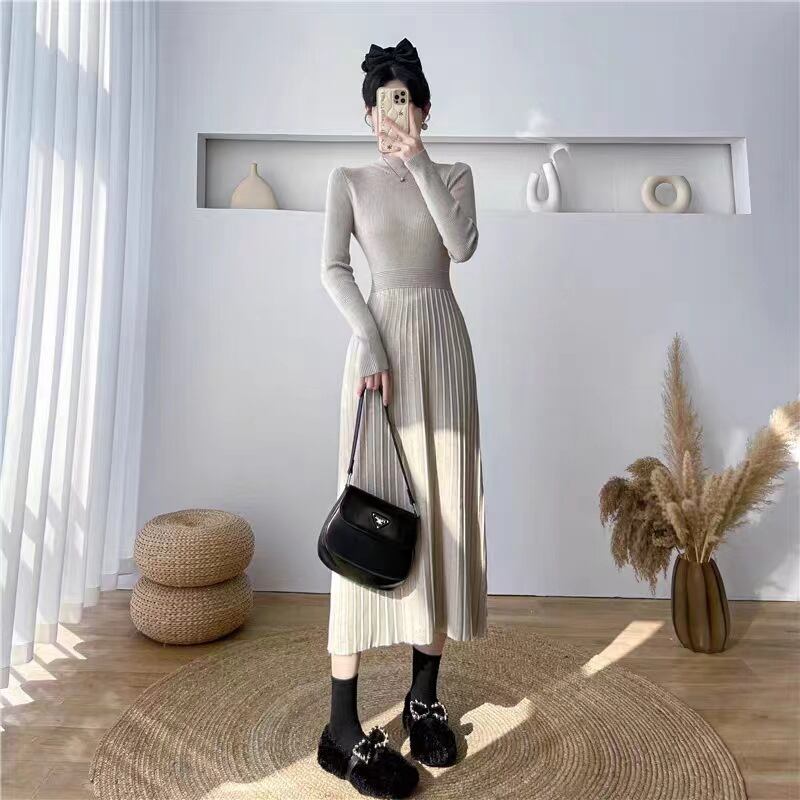【dress】無地ニットワンピース　M18485