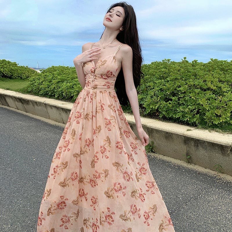 【dress】花柄キャミワンピース　M25006