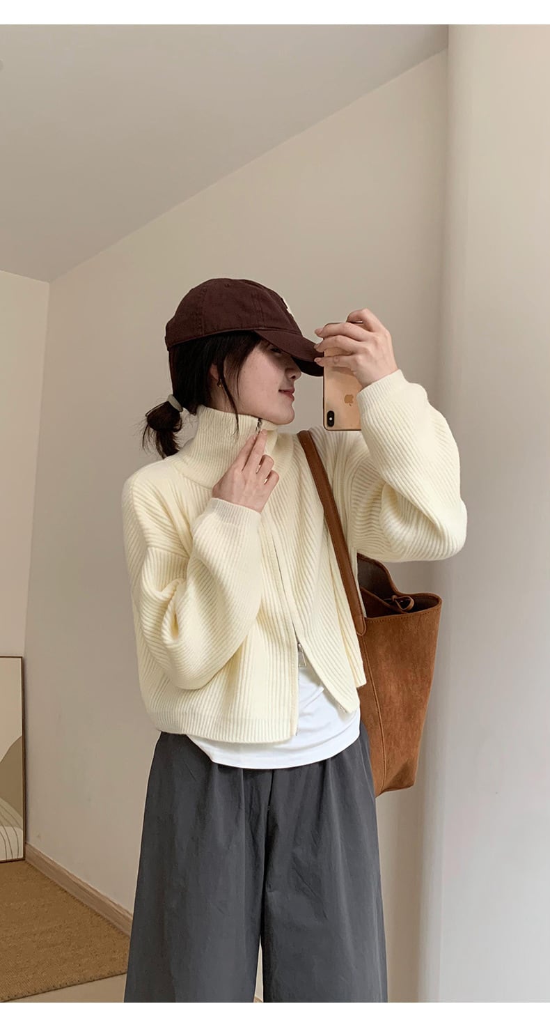 【outer】ファスナーニットカーデ　M28916