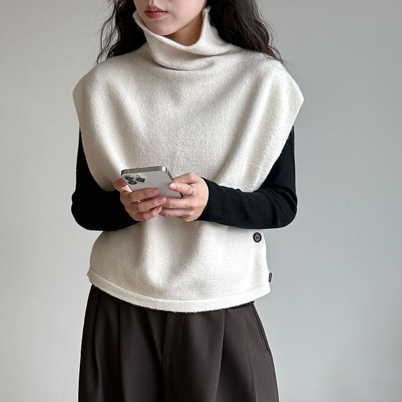 【outer】ハイネックニットベスト Q7095