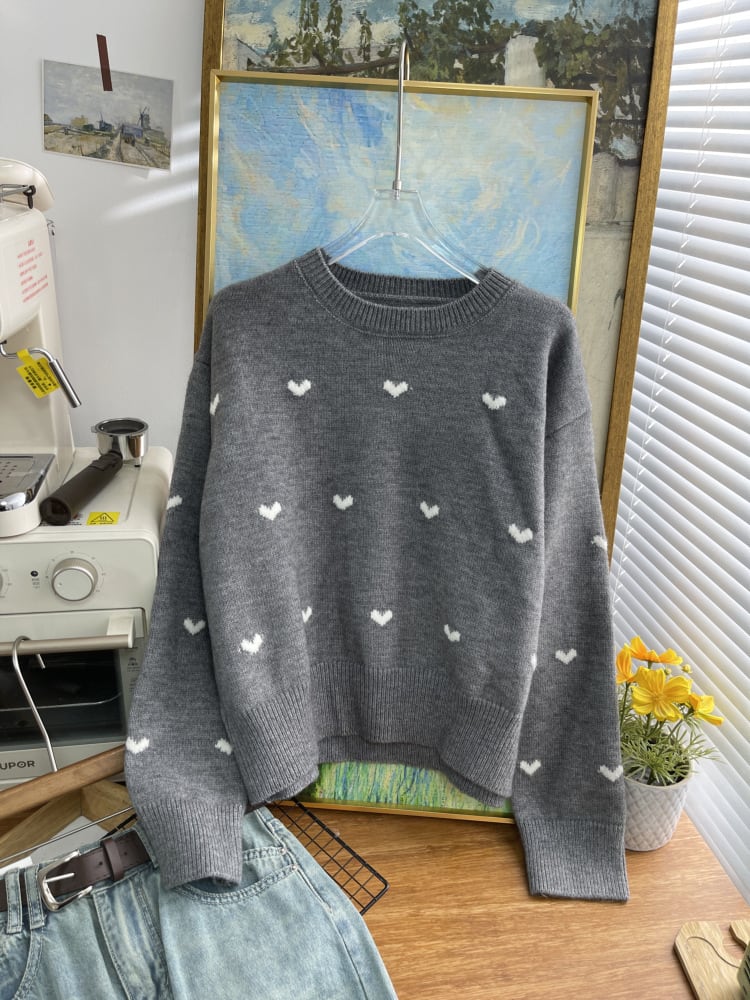 【tops】ハートモチーフニットトップス      N2748