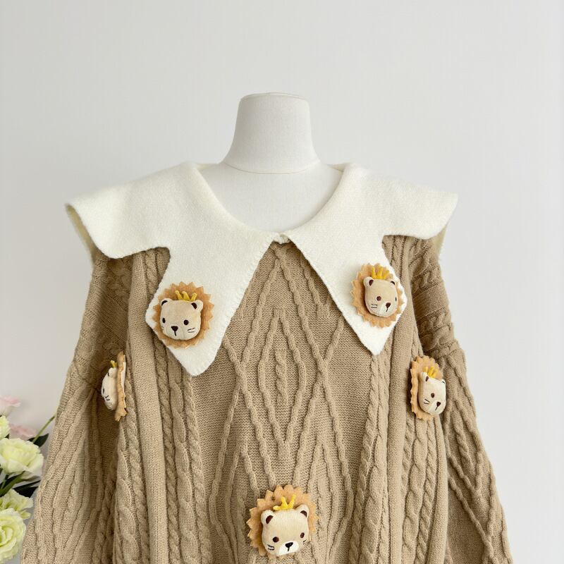 【tops】ドールカラーニットセーター　M27792