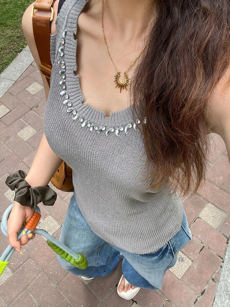 【tops】ダイヤモンドニットキャミソールG21567