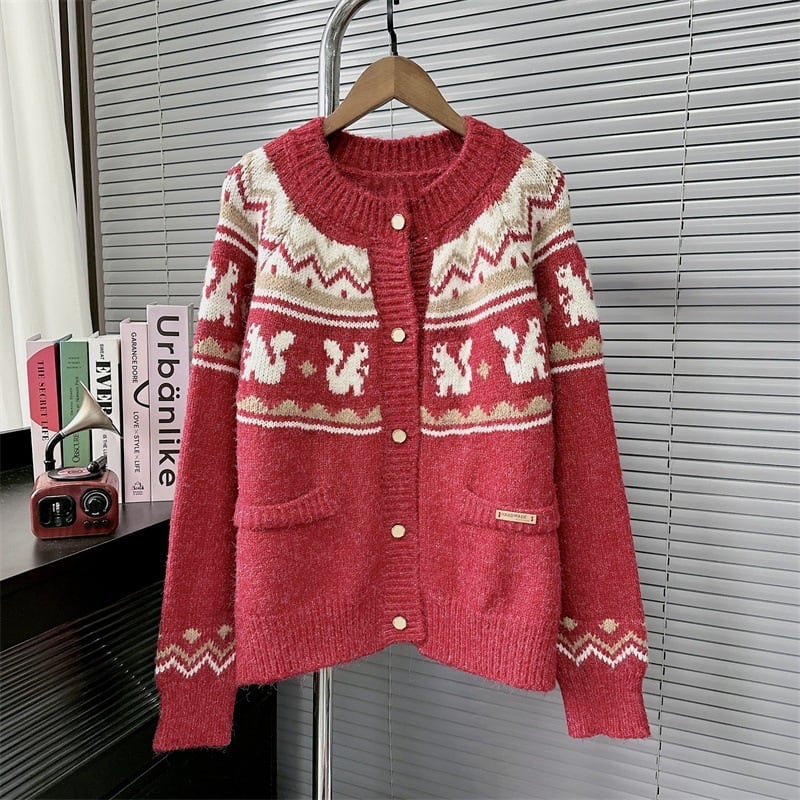 【outer】ニットカーデマフラー付き　M27562