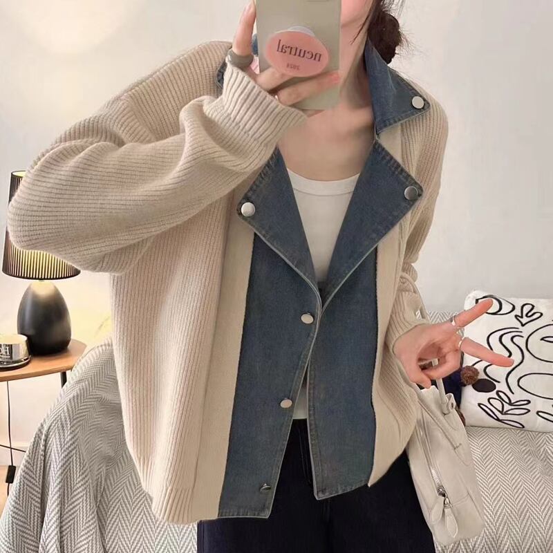 【outer】デニムドッキングカーディガン Q6367