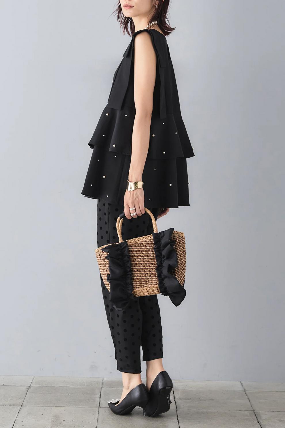 【tops】パールノースリーブトップス　M24912