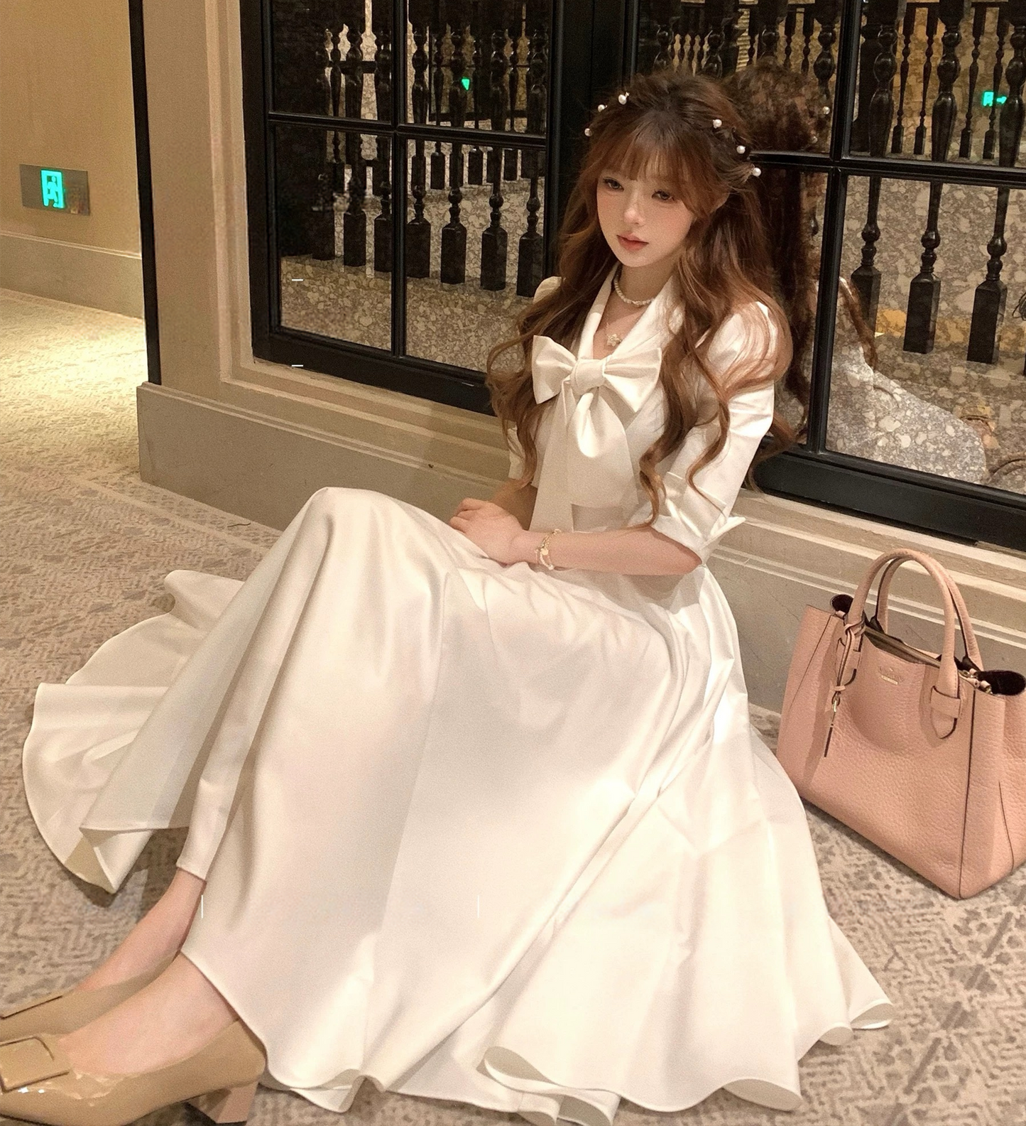 【dress】リボンシャツワンピース　N3016