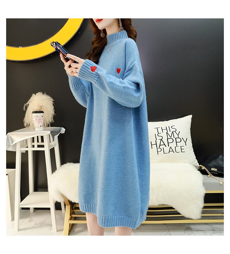 【dress】人気集中アイテム!気質満点スウィートシンプルゆったりニットワンピース G2655