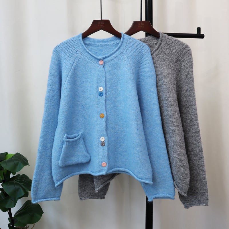 【outer】クルーネックニットカーデ　M25570
