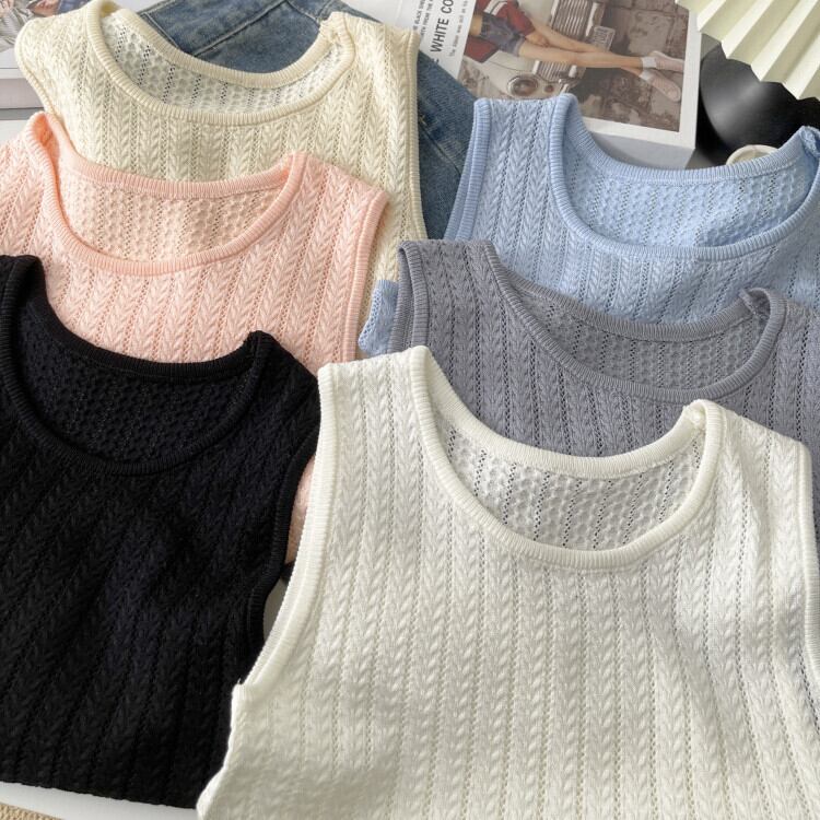 【tops】ニットノースリーブトップス　M29941