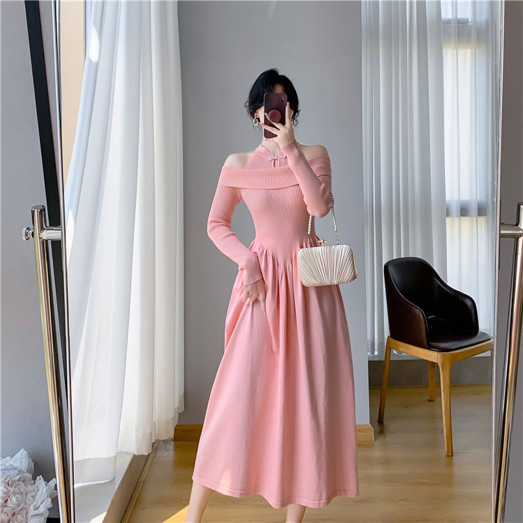 【dress】切り替えニットワンピース　M26174