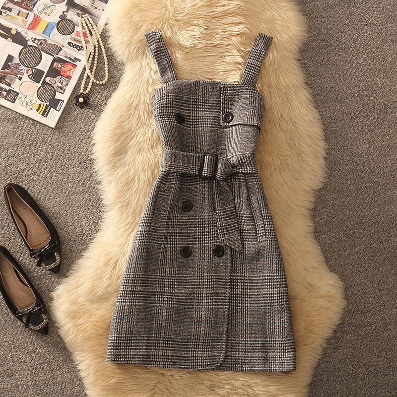 【dress】チェック柄キャミワンピース　N2258