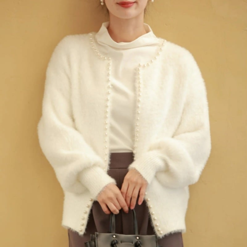 【outer】パールニットカーデ　M27471