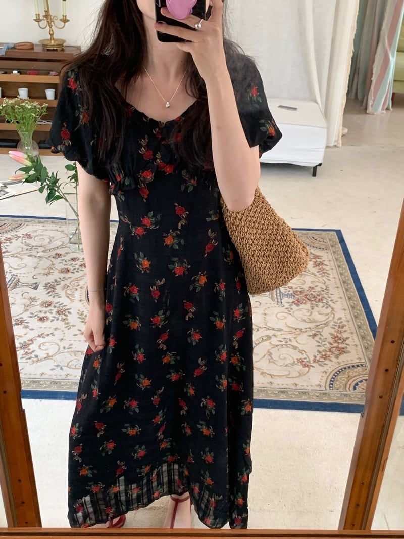 【dress】花柄ワンピース　M24465