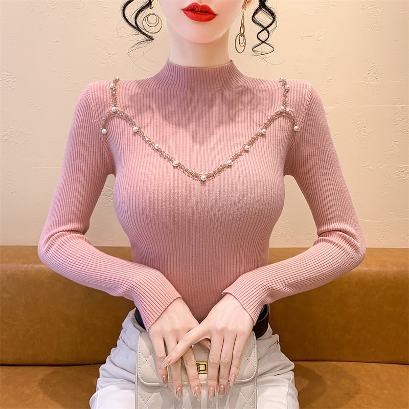 【tops】パールニットトップス　M27695