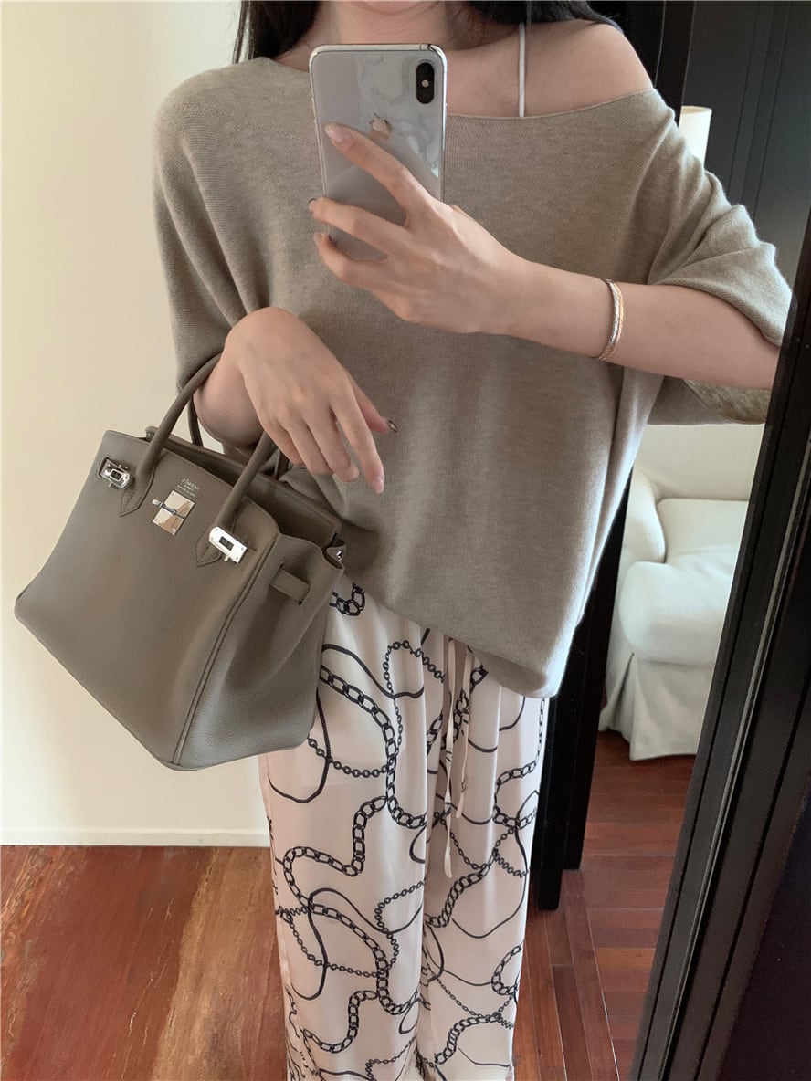 【tops】ニットTシャツ　M24593