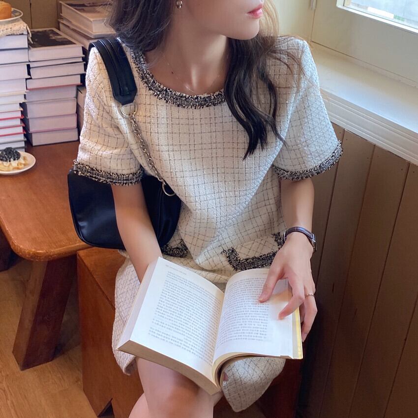 【dress】シンプル好感度UP!気質満点ラウンドネック エレガントファッションワンピース G0328