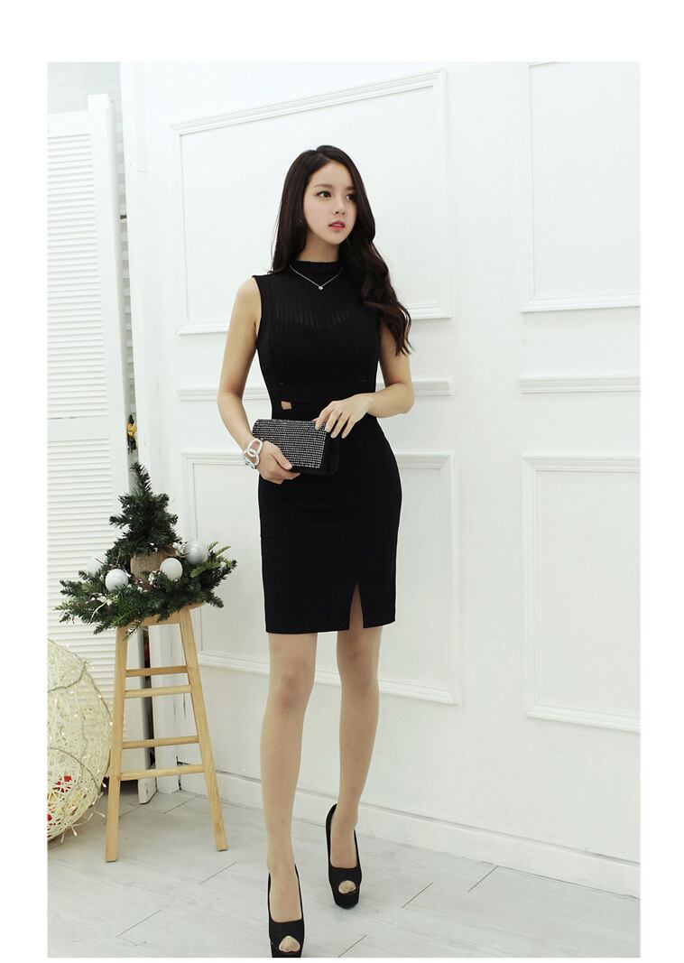 【dress】ファッションエレガント好感度UP!セクシー気質満点夏ノースリーブワンピース