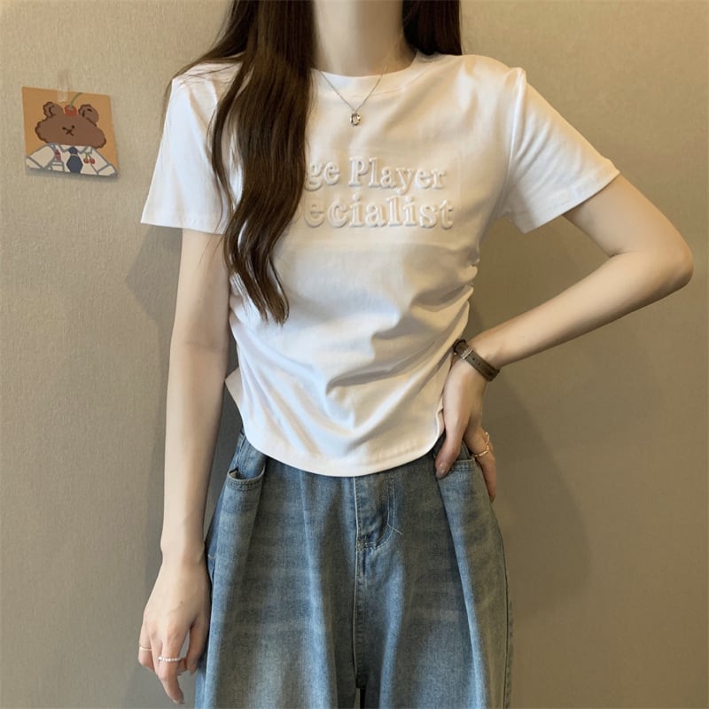 【tops】3色イレギュラー半袖ＴシャツF7290