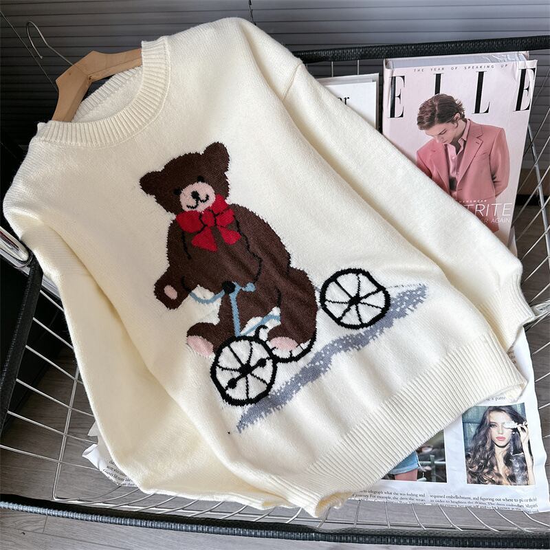【tops】クルーネックニットセーター　M18758