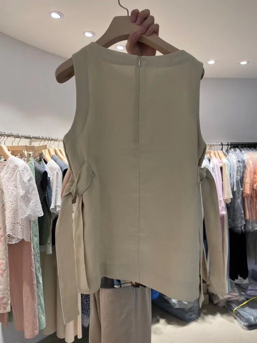 【tops】ノースリーブリボンタンクトップF7536