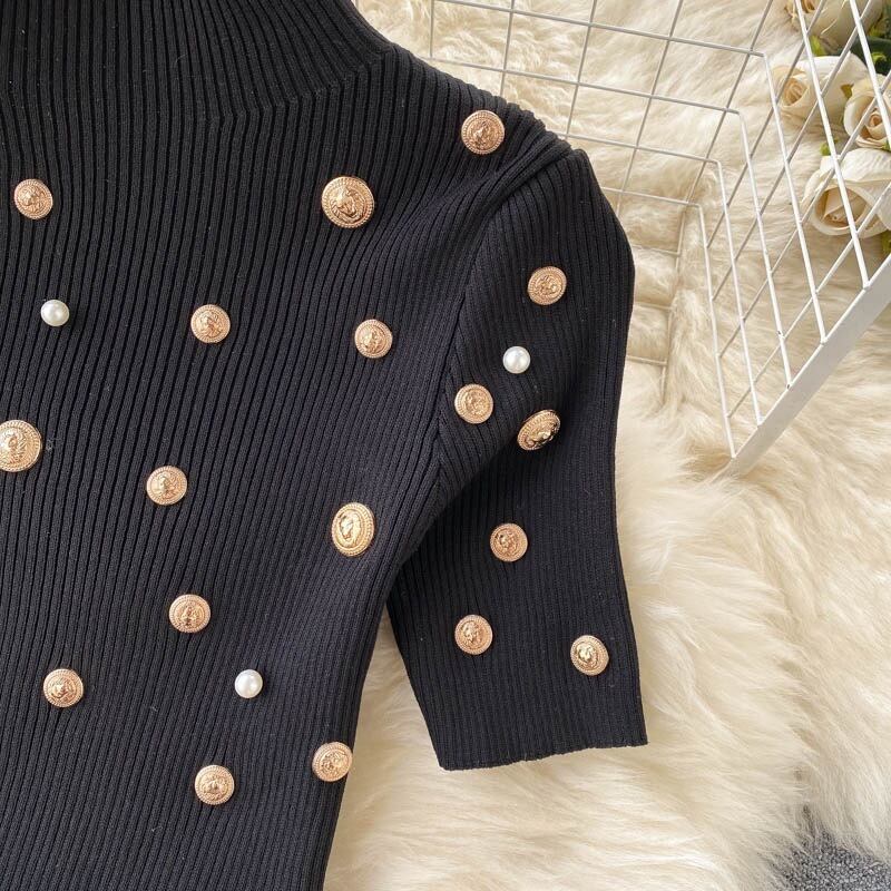 【set】ニットトップス+メッシュスカート２点セットG20201