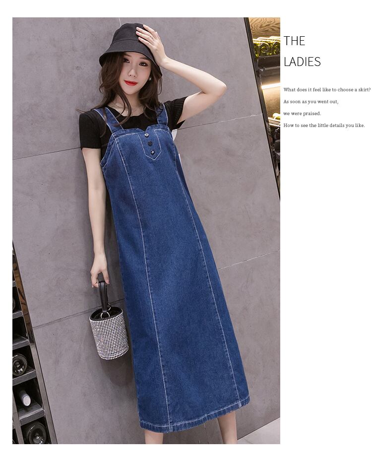 【dress】カジュアル気質満点レディース プラスサイズデニムサロペットワンピース G0164