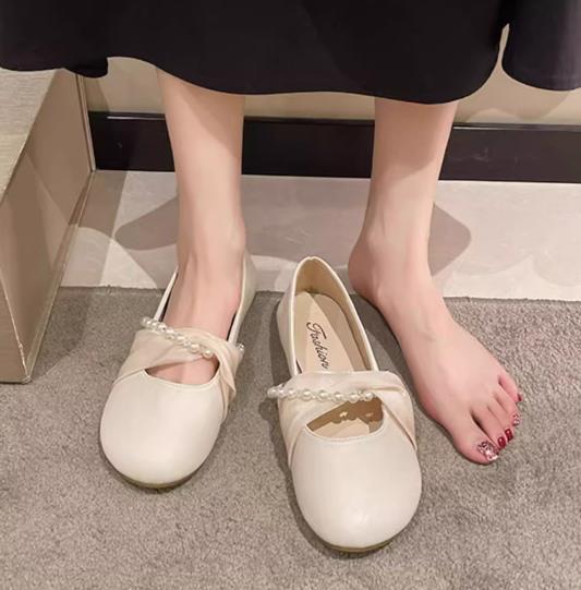 【shoes】ビーズフラットシューズF7474