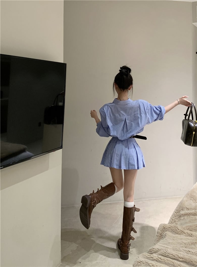 【dress】シャツワンピースベルト付き　M29531