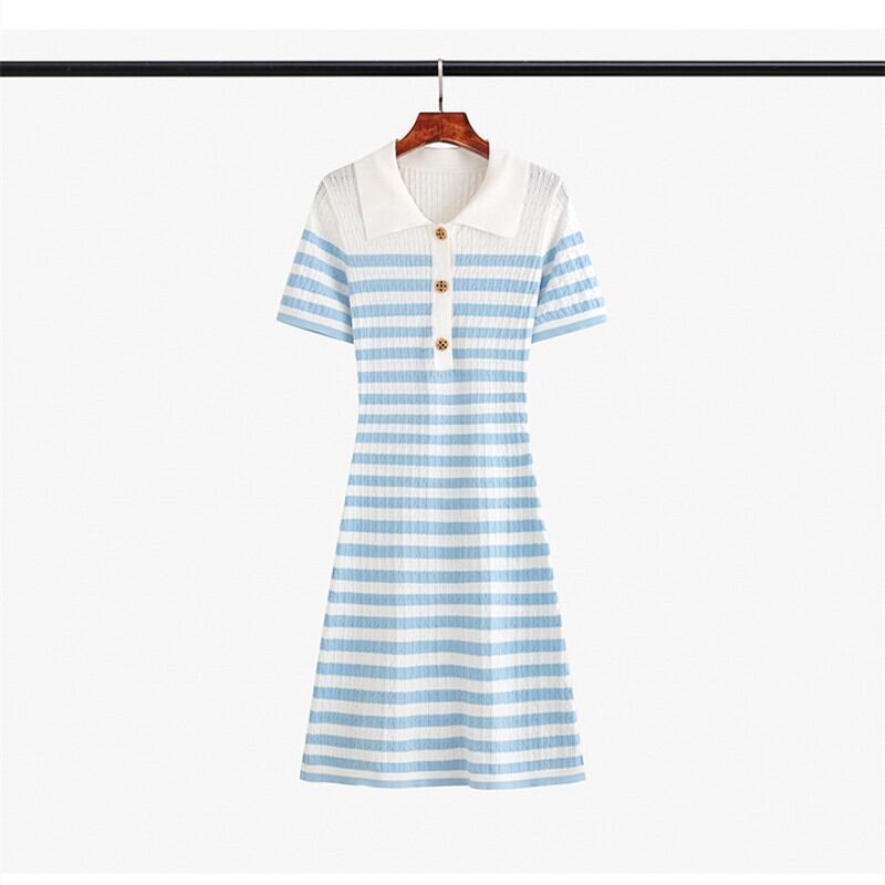 【dress】ボーダー柄薄手ニットワンピース　M29748