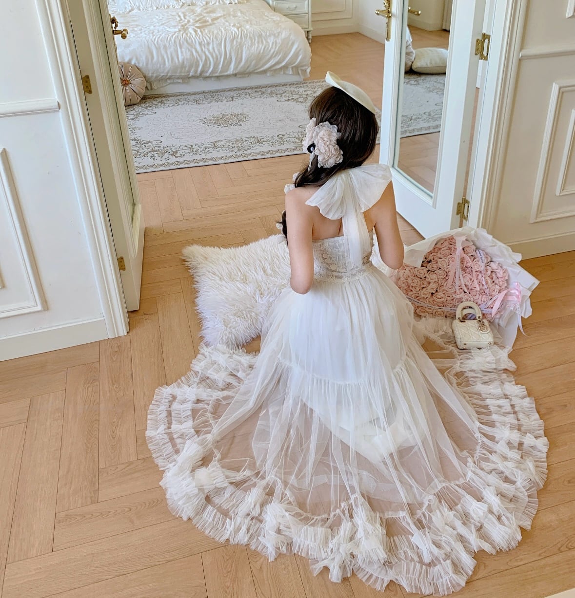 【dress】ホルターネックチュールワンピース　N3530