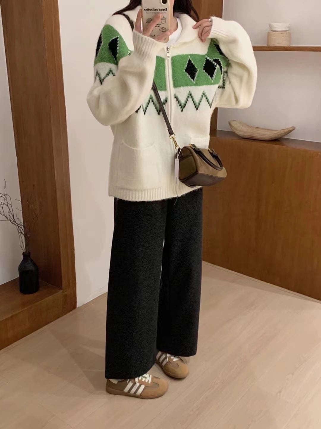 【outer】ファスナーニットカーデ　M26357