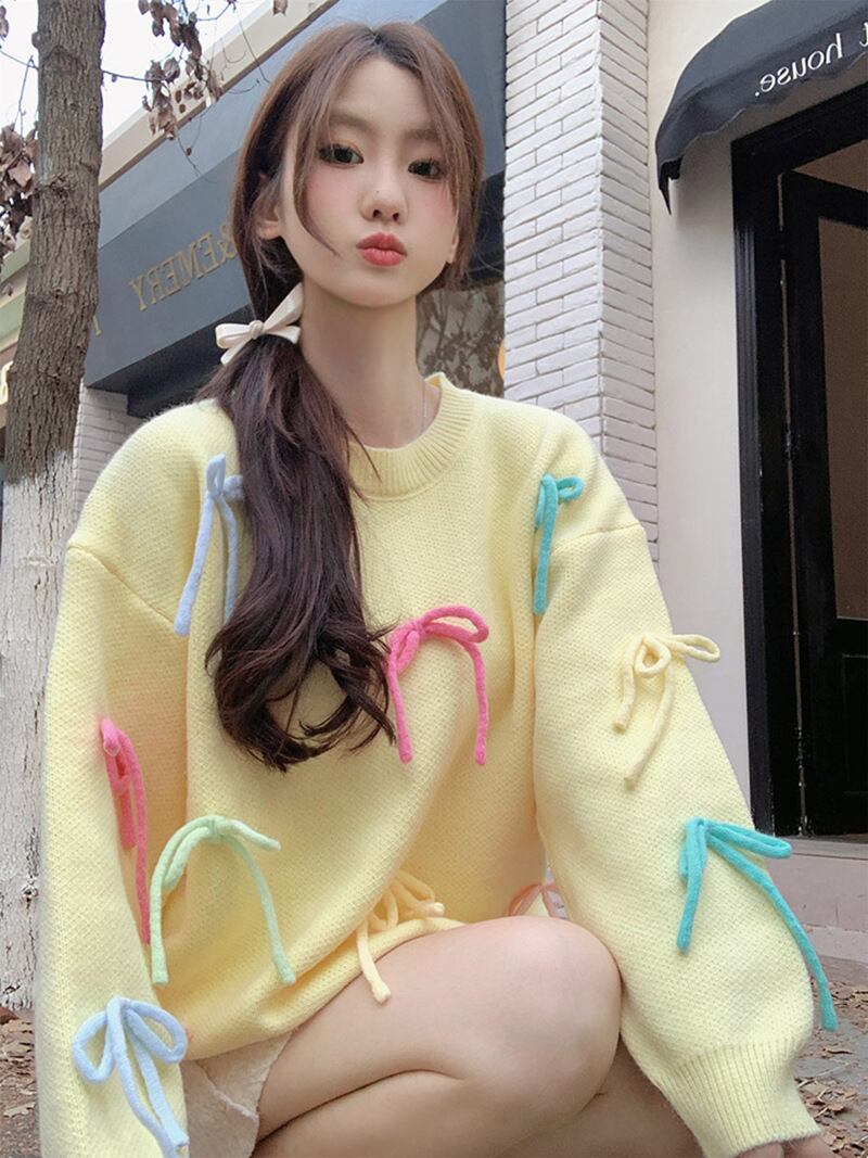 【tops】クルーネックニットセーター　M19182