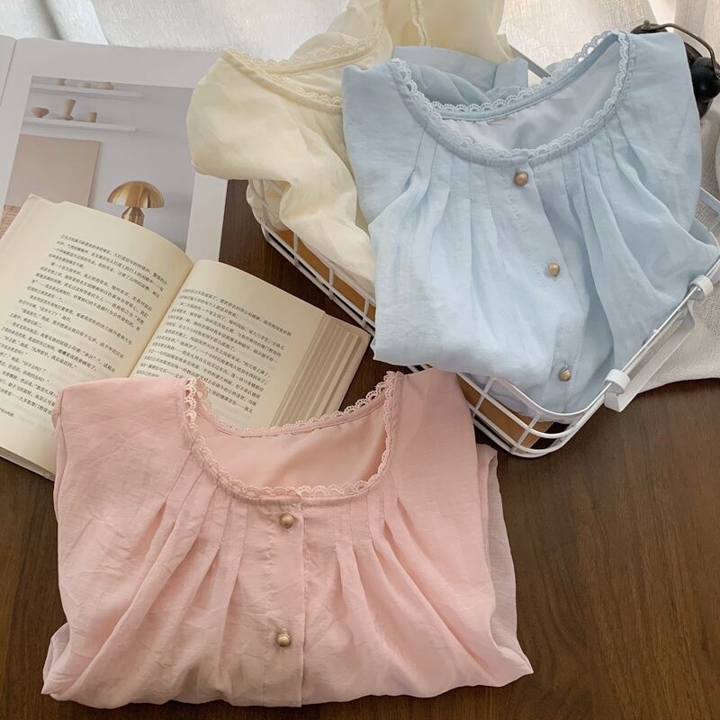 【tops】クルーネックシャツトップス　M29462