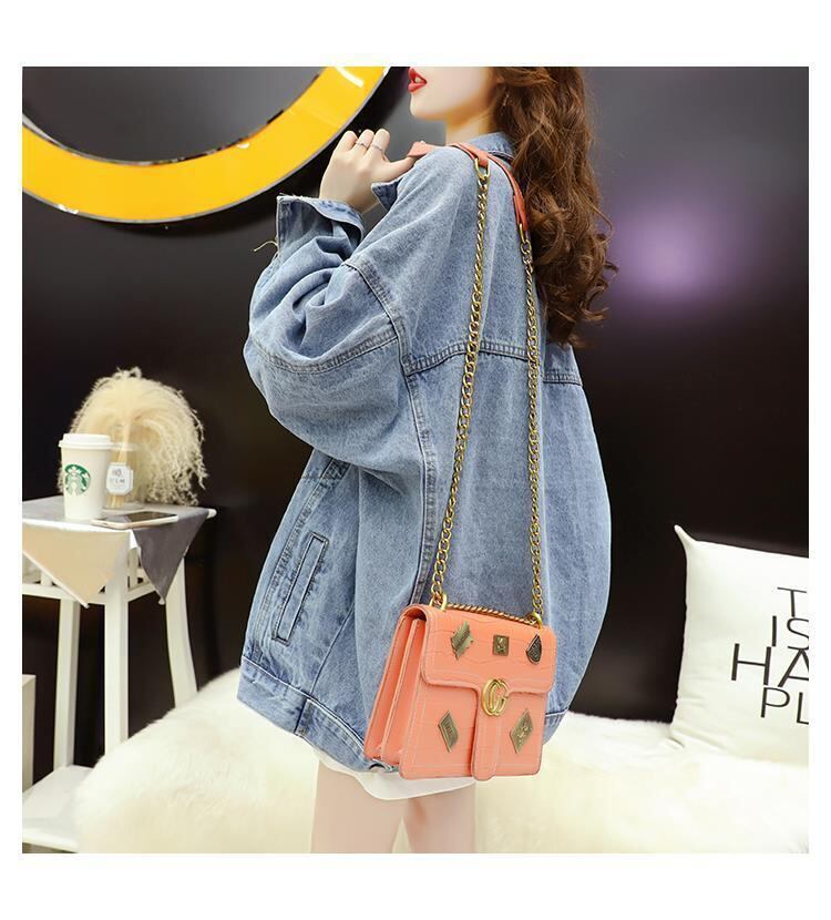 【outer】韓国ファッション秋新作ラペル長袖レトロゆったり着回しデニムジャケットF0695