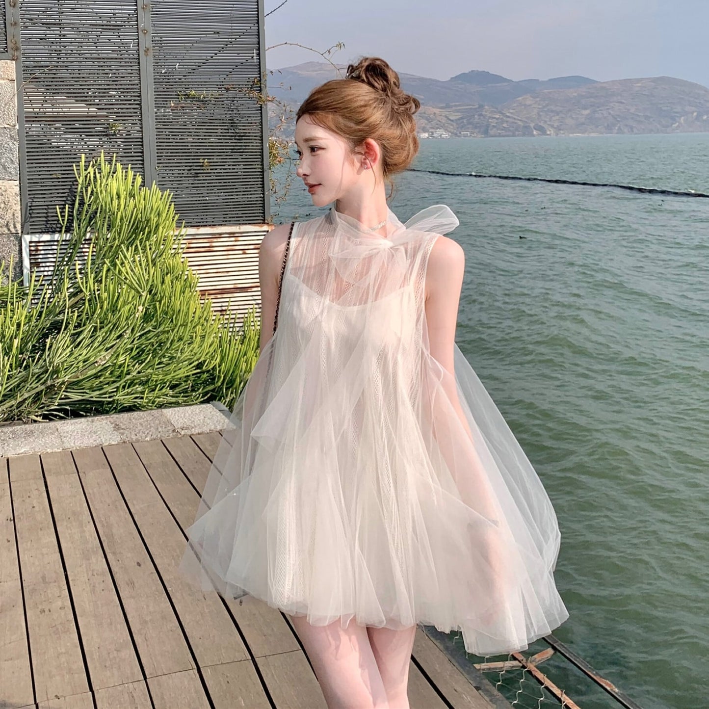 【dress】リボンチュールワンピース　M30759