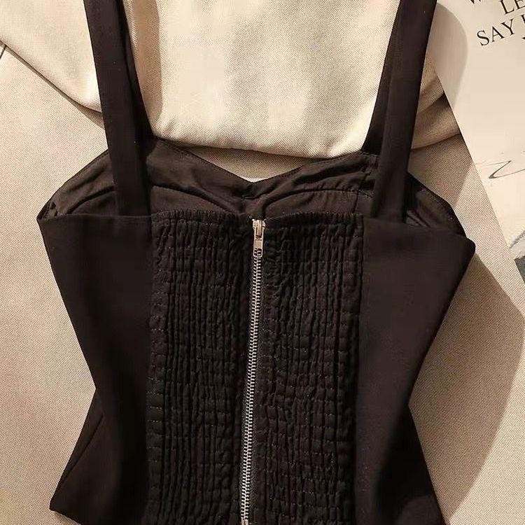 【tops】英字柄ウェスト絞りキャミソールF7815