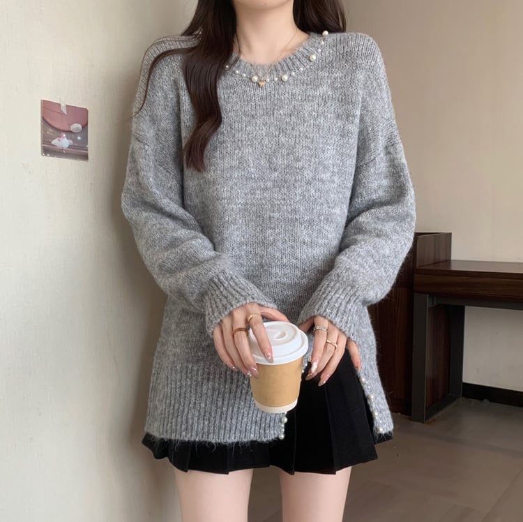 【tops】パールニットセーター　M27415