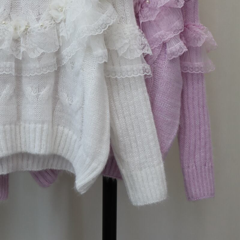 【tops】チュールコンビニットセーター　M29324