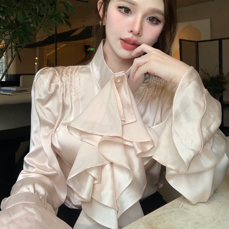 【tops】フリルブラウス　M28473