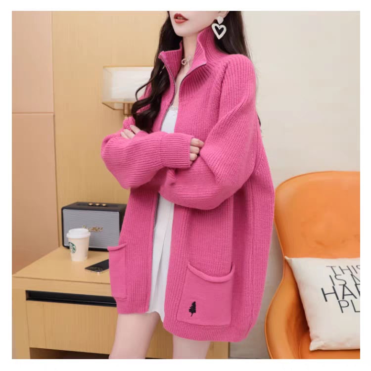 【outer】ファスナーニットカーデ　M27547