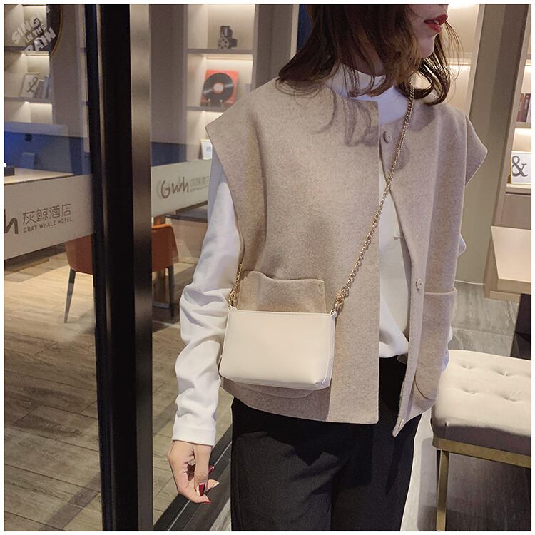 【小物】大活躍 高級感 ファッション定番無地肩掛け斜め掛けバッグ