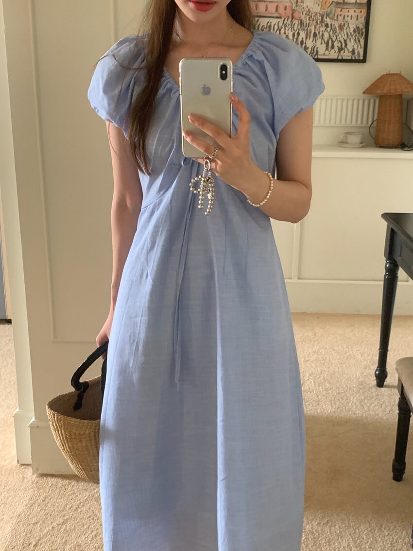 【dress】Vネックワンピース　M24642