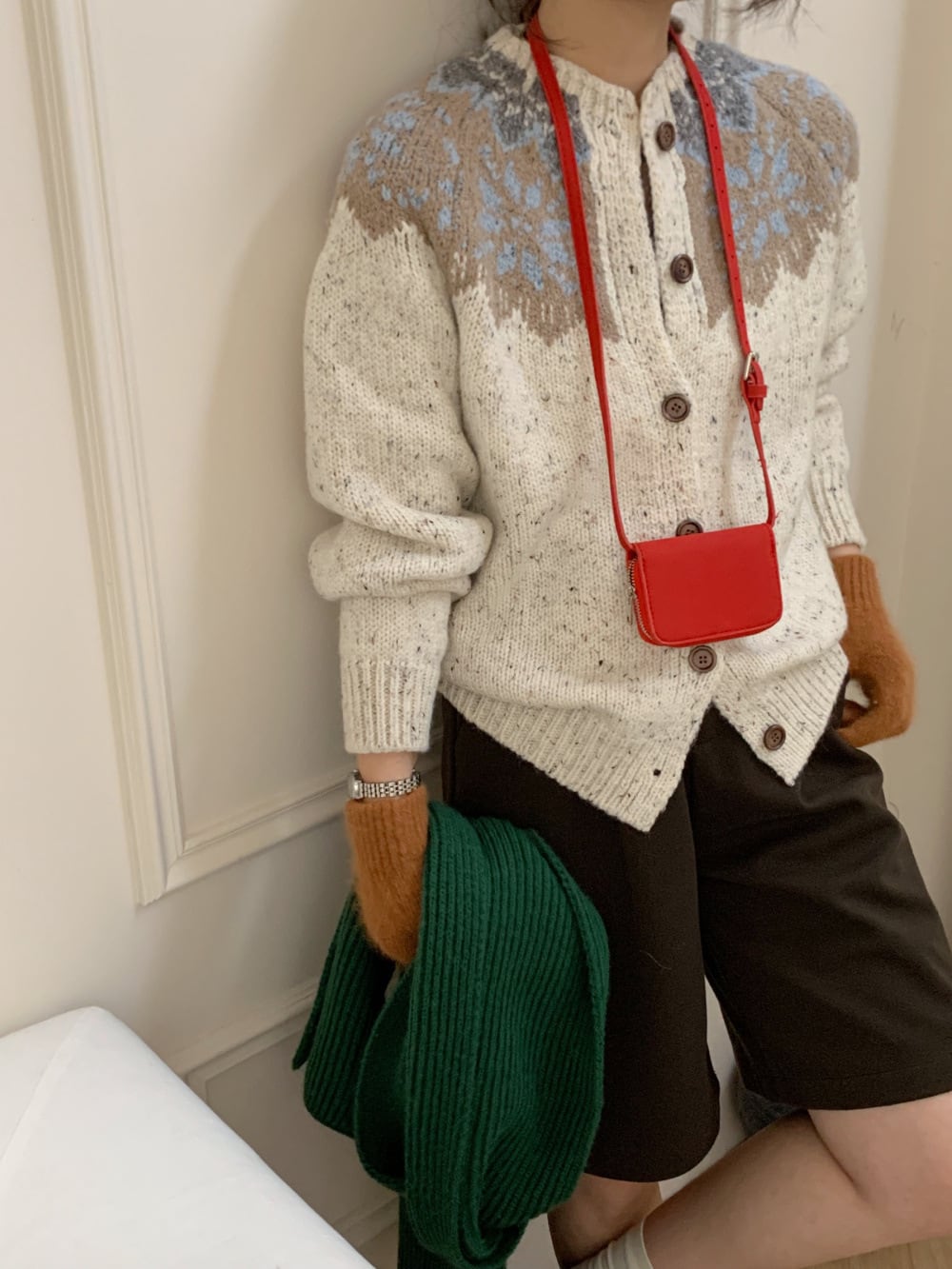 【outer】クルーネックニットカーデ　M27105